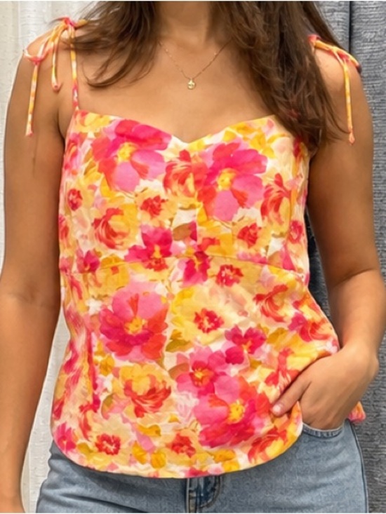 Old Navy Tops - Old Navy- NWT Floral Tie Strap Cami Top – Size XL